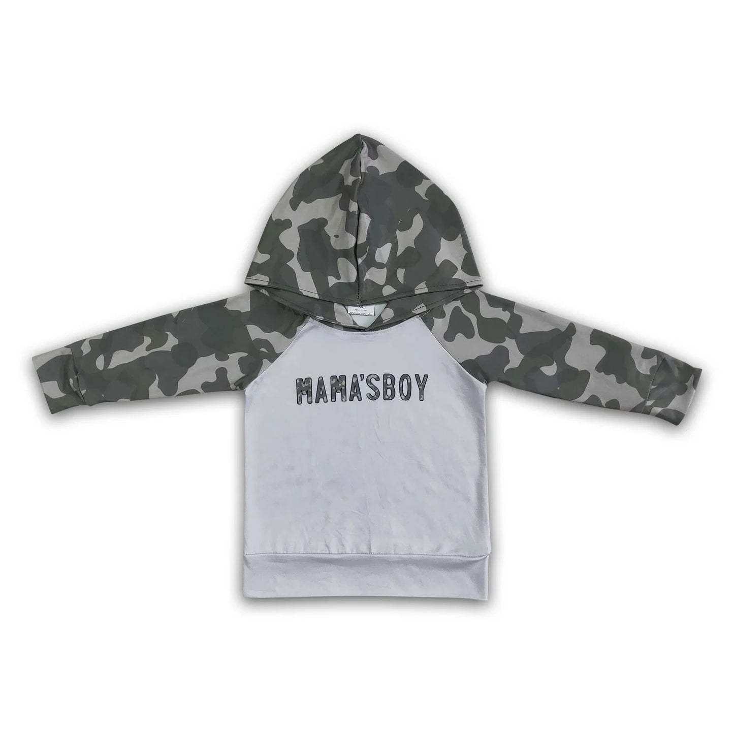 RTS NO MOQ milk silk Sibling Adult To Match Kids mama's boy camo print hooded shirt tops casual hoodie tops