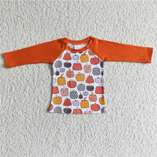 6 A30-6-1 Boys Pumpkin Orange Long Sleeve Top