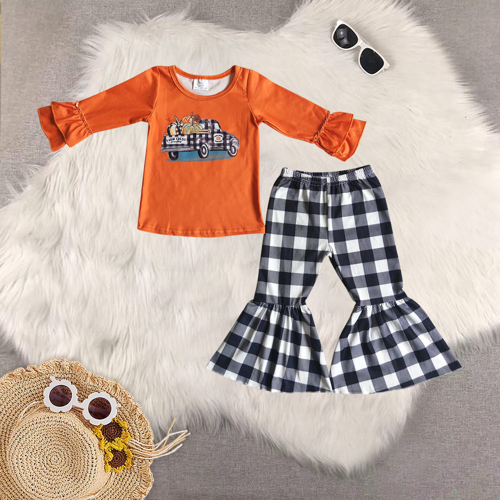 RTS NO MOQ Sibling baby girls clothes halloween long-sleeved trousers suit