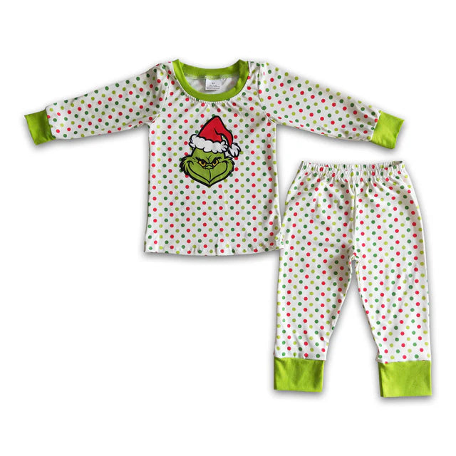 RTS Sibling Baby Boys grin Christmas pajamas