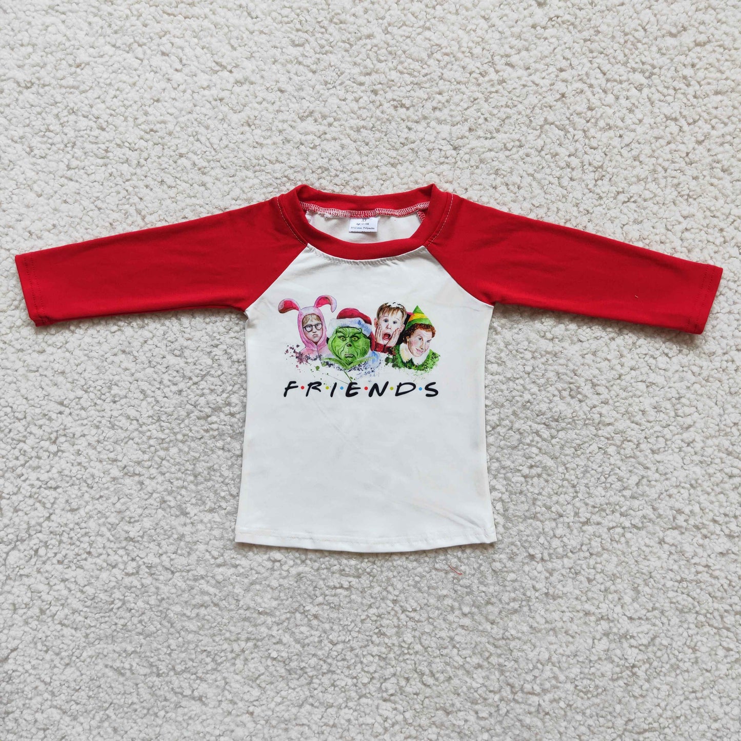 RTS NO MOQ（In Stock ) 6 B10-22 FRIENDS red long-sleeved top