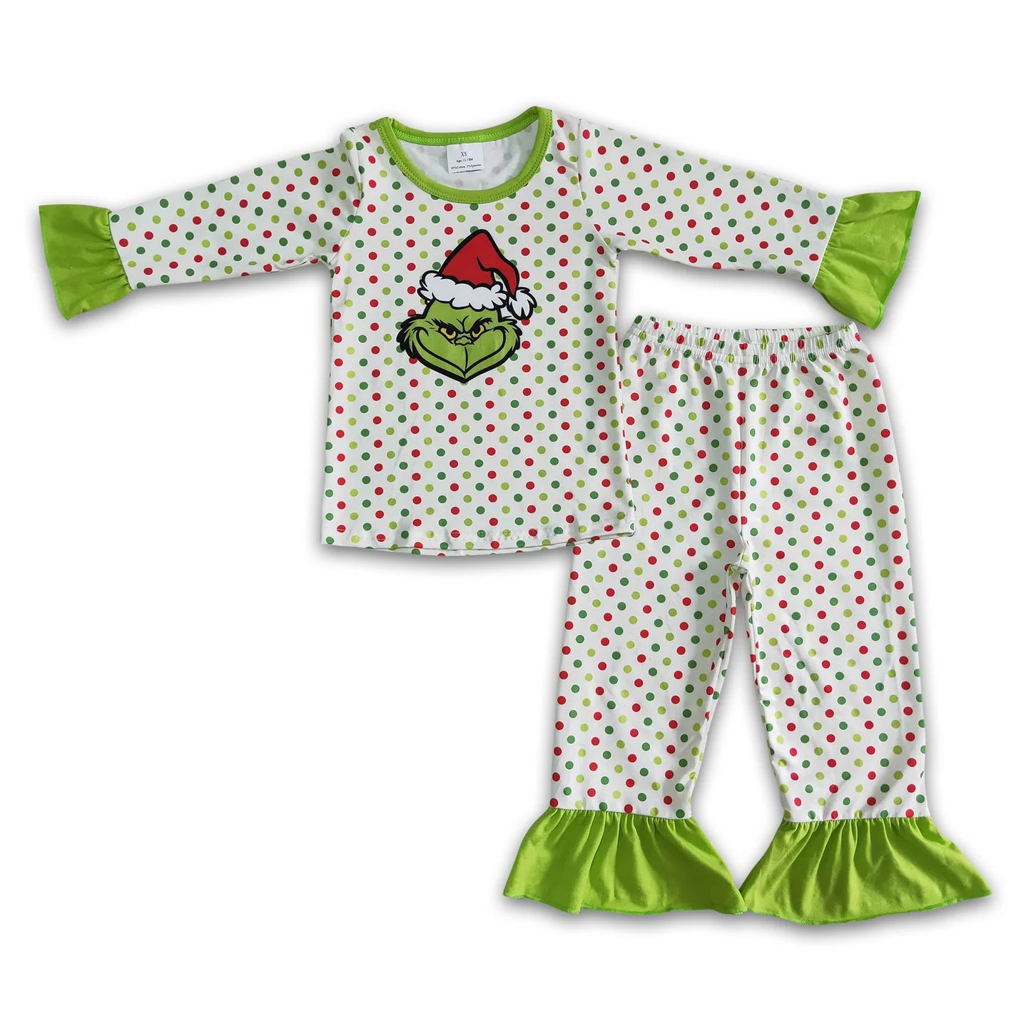 RTS NO MOQ Sibling milk silk Cute Clothes Baby Girls Christmas Long Sleeve Top Pant Holiday Outfit Set