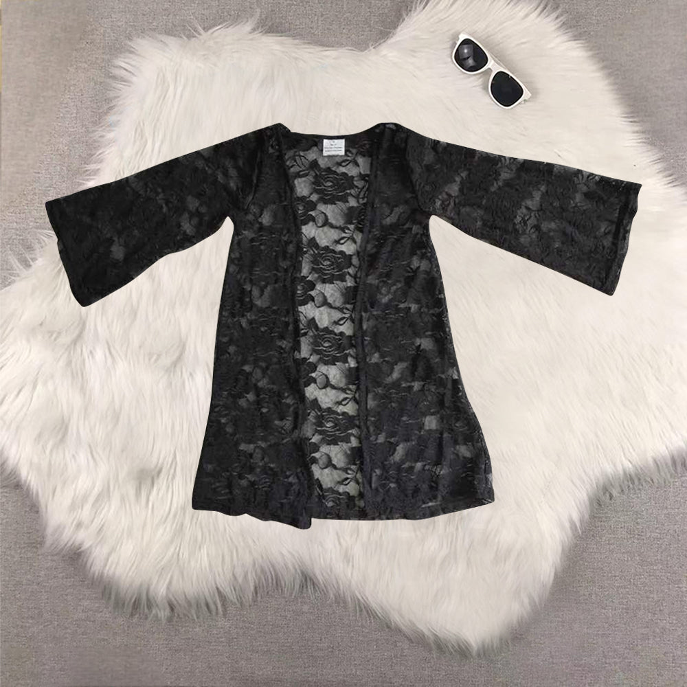 RTS NO MOQ Sibling baby Girls' long-sleeved cardigan with ghost flower and bat pattern