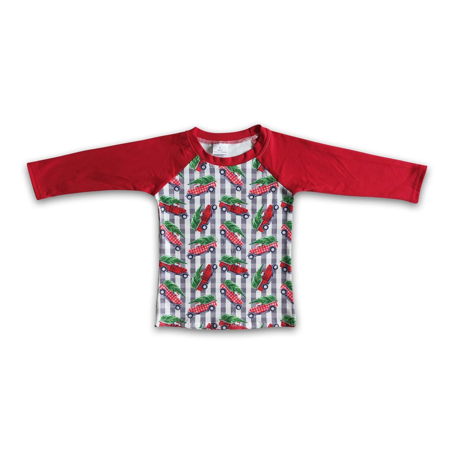 RTS NO MOQ Sibling milk silk Baby Boys Green Santa Tee Shirts Casual Tops
