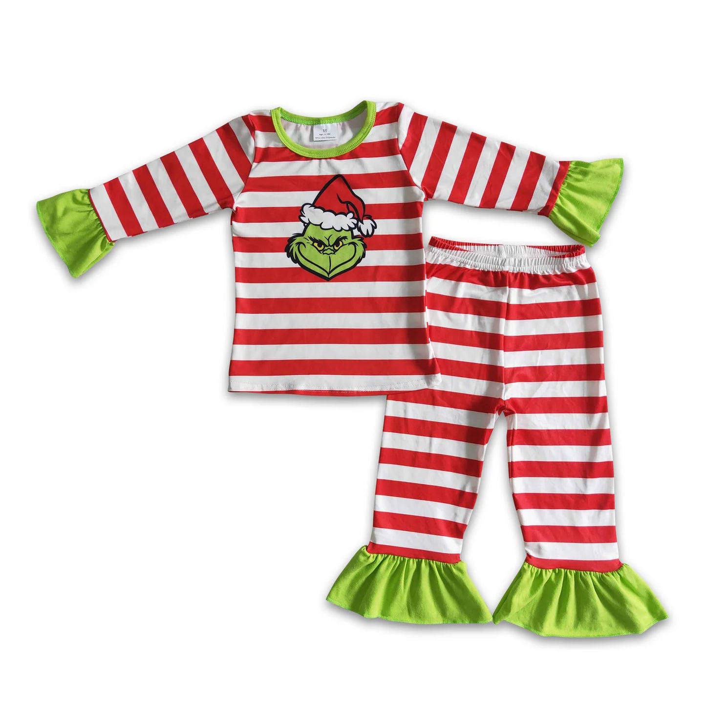 RTS NO MOQ Sibling milk silk Cute Clothes Baby Girls Christmas Long Sleeve Top Pant Holiday Outfit Set