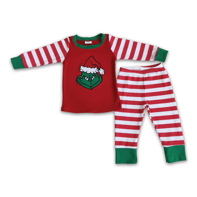 RTS Sibling Baby Boys grin Christmas pajamas