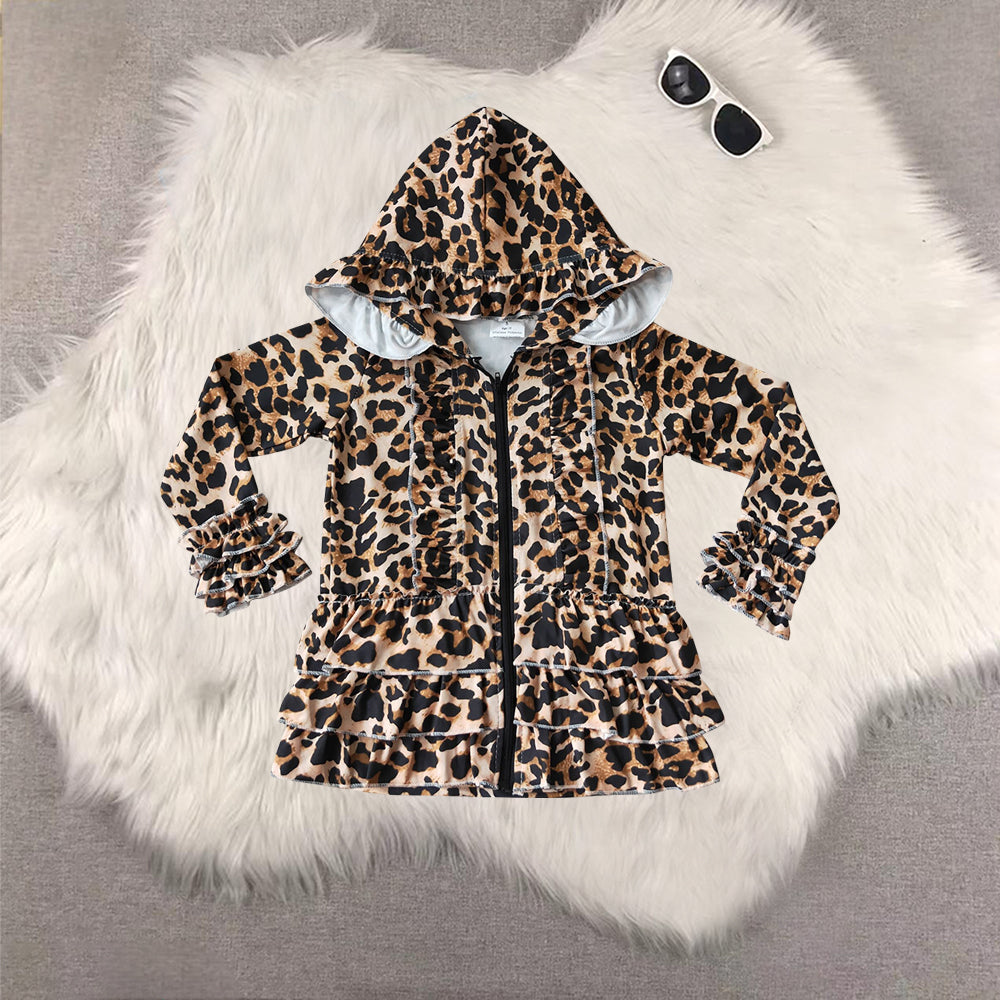 RTS NO MOQ Sibling baby girls clothes floral Hooded Zip-Up Long Sleeve Jackets