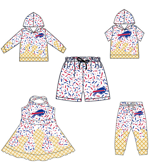 Custom summer teams baby girls clothes team white hooded long sleeve tops and short sleeve top and dress and pants and shorts-25.6.10