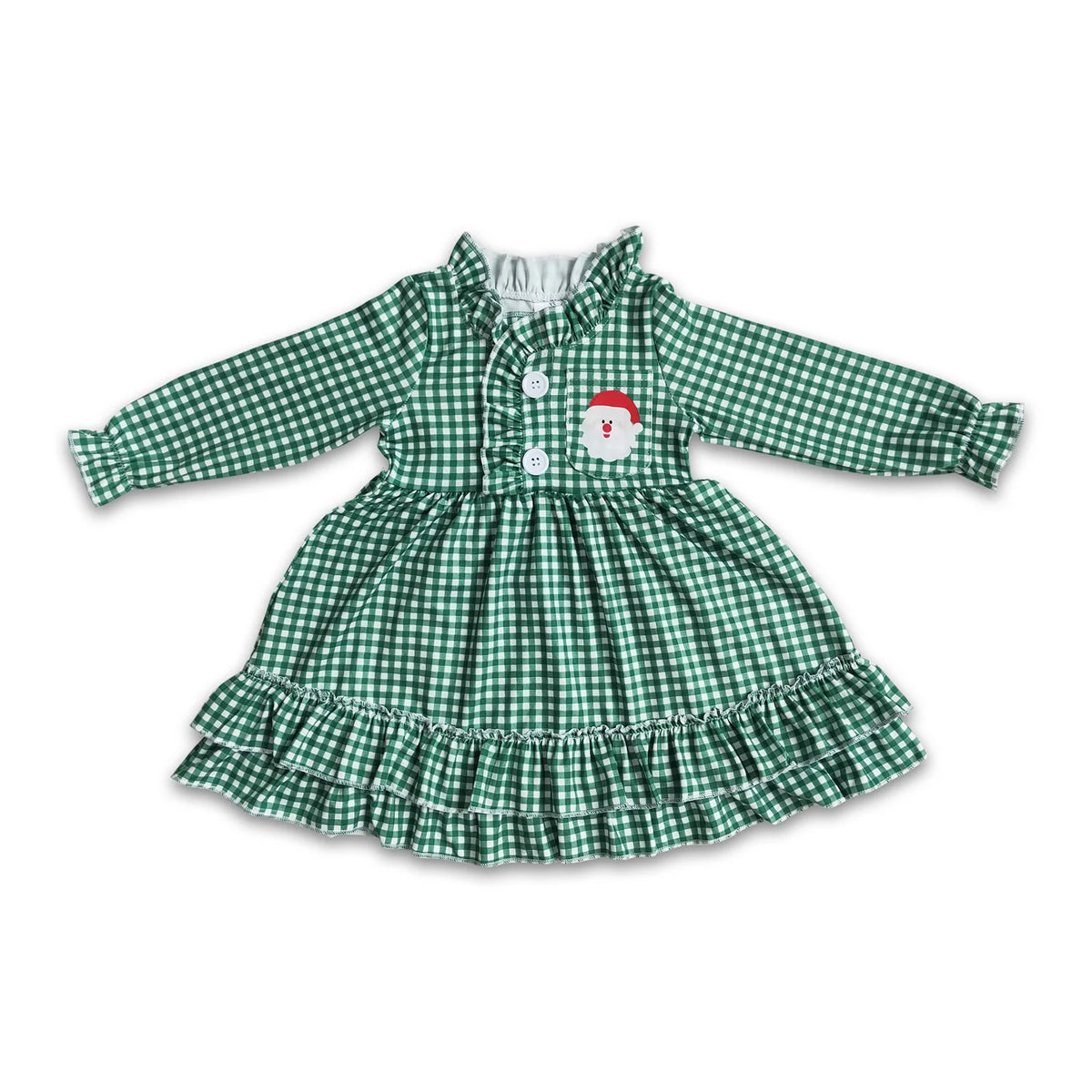 RTS NO MOQ Sibling baby girl clothes Christmas Santa Claus short Sleeve Suit & Long Sleeve Dress