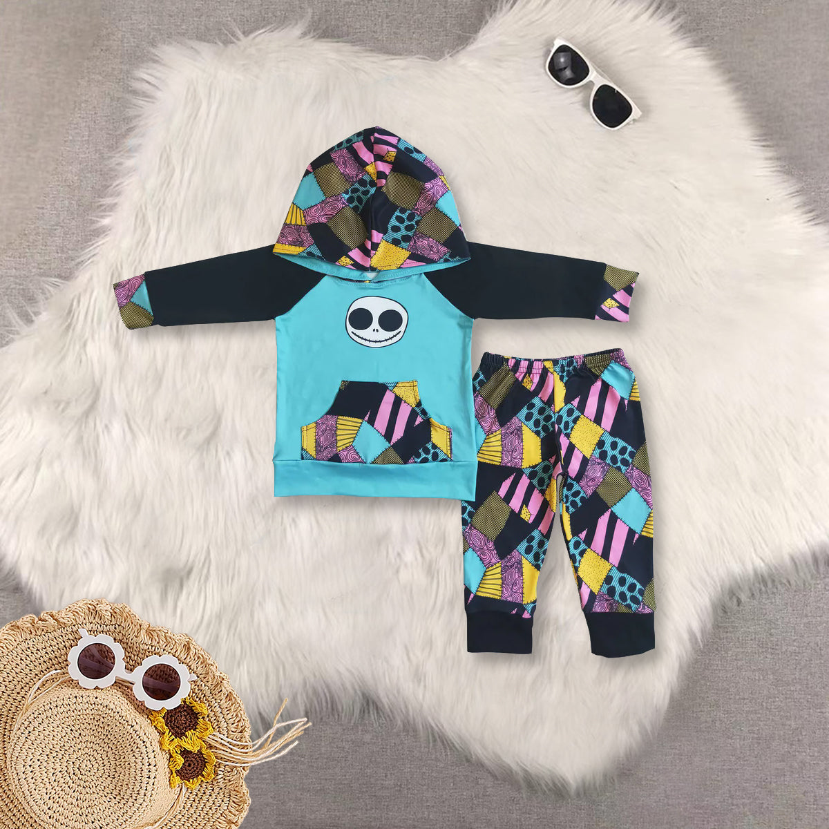 RTS NO MOQ Sibling baby boy clothes hooded long-sleeved trousers sets