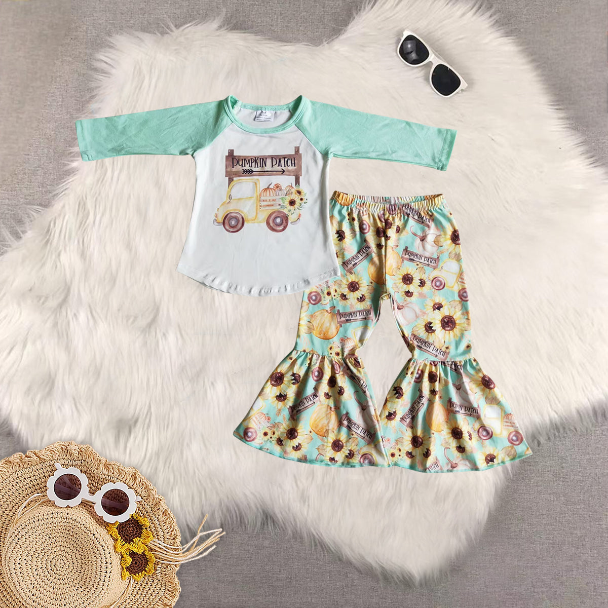 RTS NO MOQ Sibling Baby Girls halloween Long Sleeve Pants Set