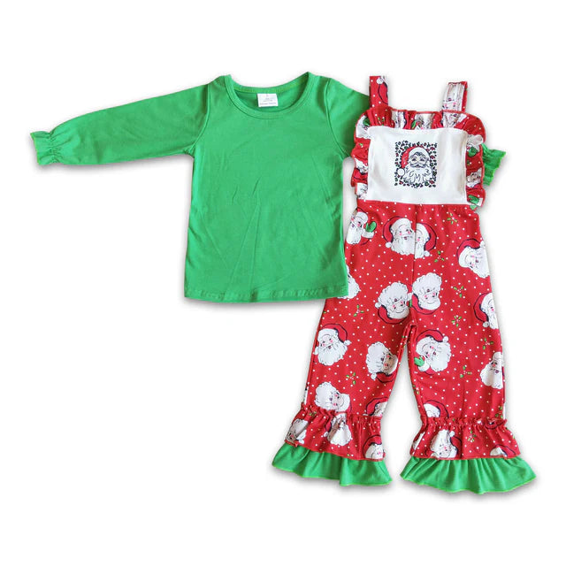 RTS NO MOQ Sibling milk silk Baby Girls Christmas Overall Matching Long Sleeve Top Holiday Clothes