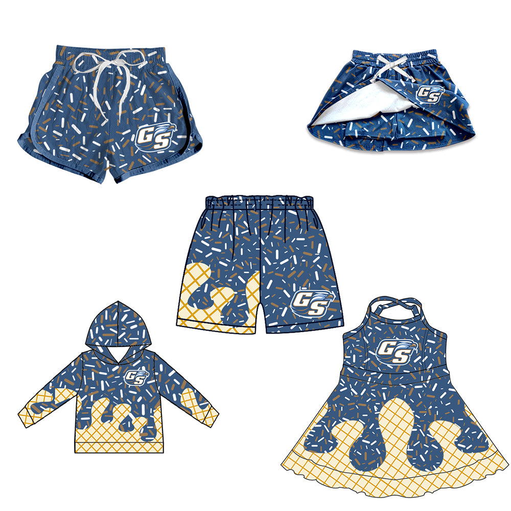 Custom moq 5 mix size milk silk baby girls clothes team hooded long sleeve tops and skirt and dress and shorts 1 and shorts 2-25.7.3