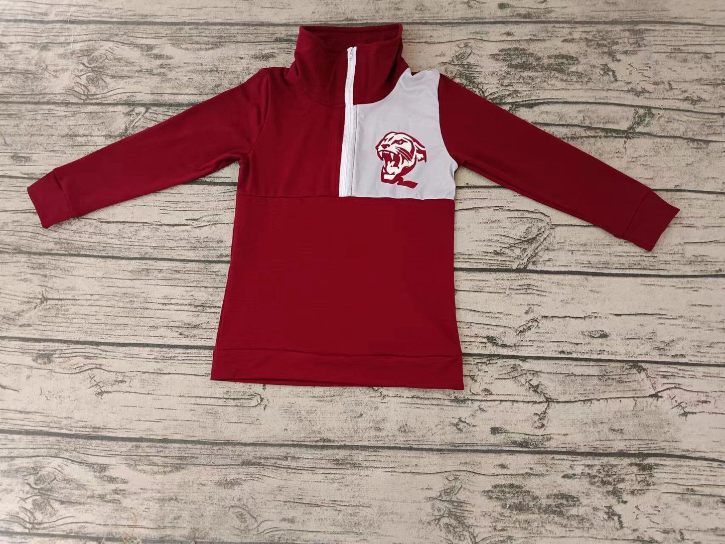 Boys red long sleeve panthers top moq 5