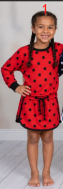 custom moq 5 mix size CAMOSW0101 Baby Girls Polka Dot Long Sleeve Top Drawstring Waist Skort Contrast Binding Casual Daily Playwear Set