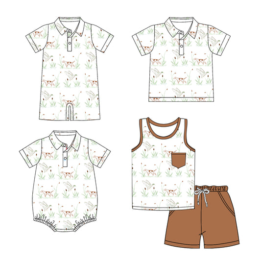 3.11 custom each style moq 5eta 4-6week Sibling Sister puppy baby boy sets and boy rompers 1 and romper 2 and top match family design