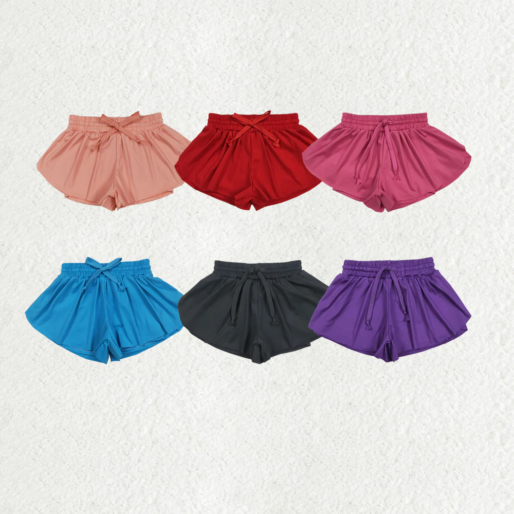 RTS baby girls clothes yoga solid color summer skirts shorts