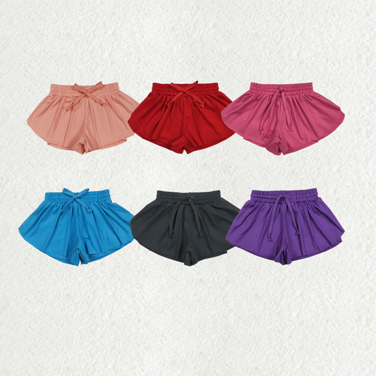RTS baby girls clothes yoga solid color summer skirts shorts