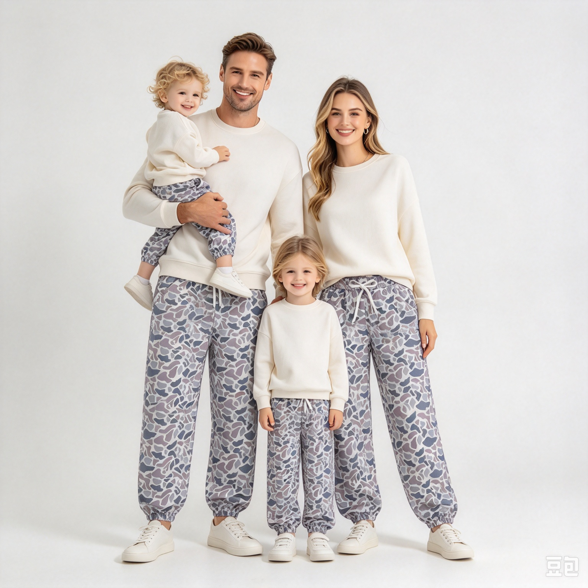 RTS NO MOQ Sibling milk silk Adult To Match Kids Camo Print Drawstring Jogger Pants Casual Camouflage Trousers