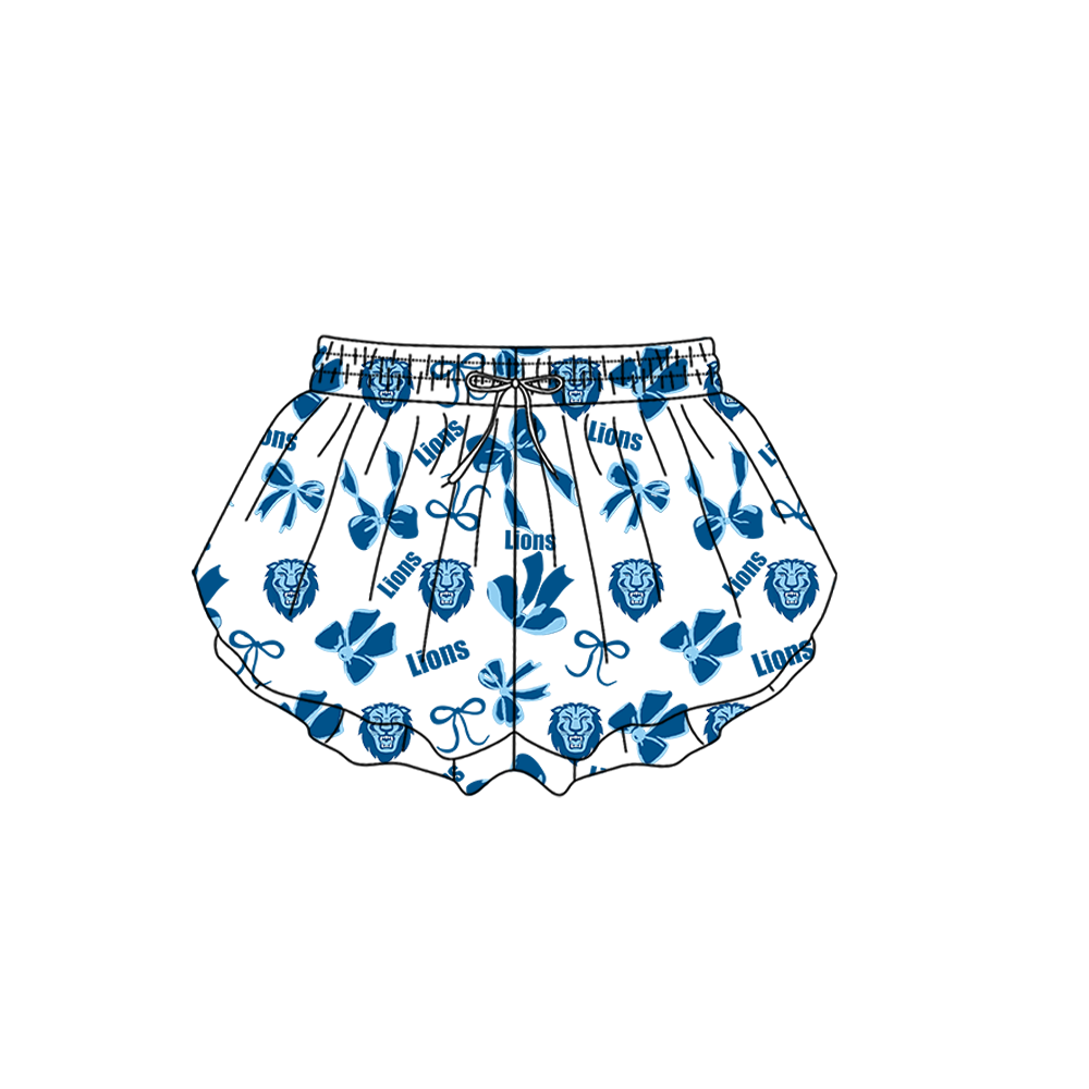 custom moq 5 mix size MSD072401 Baby Girls Bows Summer Print White Yoga Shorts Casual Active Bottoms