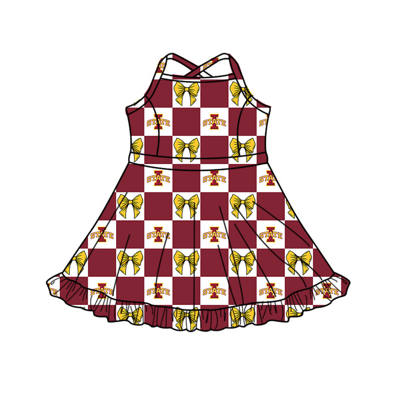 Custom moq 5 mix size milk silk summer teams Red Checked Bows Baby Girl Sleeveless Top Skirt Short Set Dress And Shorts Yoga Outfit Boy's Top Shorts Set Romper