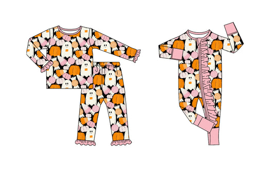25.8.6 custom each style moq 5eta 4-6week Sibling Sister ghost baby girl long sleeve pants sets and rompers match family design