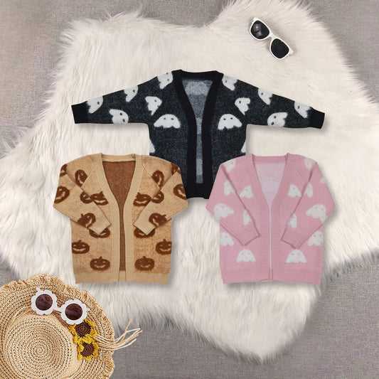 RTS NO MOQ Sibling baby girls clothes Halloween Sweater High quality sweater fabric in stock