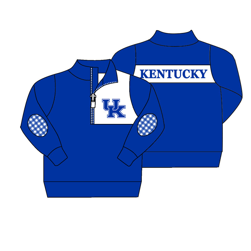 Custom moq 5 mix size milk silk summer teams Baby Boys Blue Long Sleeve Pullover Tops Casual Team Outfit