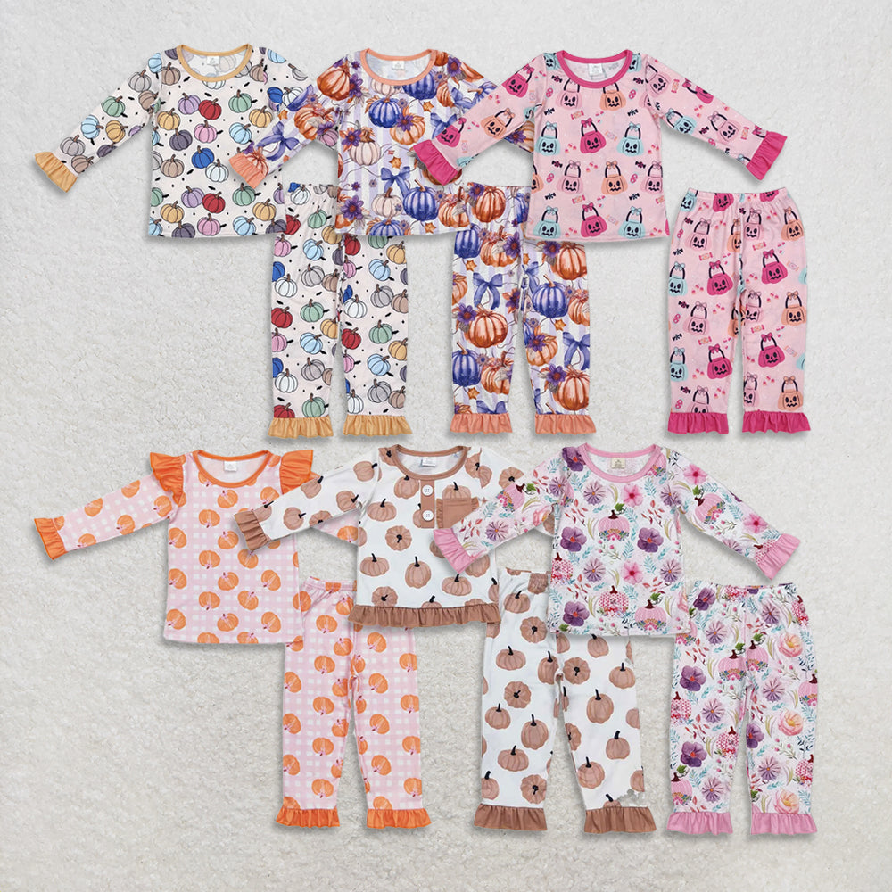 RTS NO MOQ Sibling Baby Girls clothes halloween Long Sleeve Pants Sets