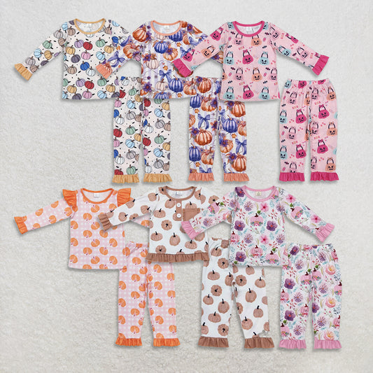 RTS NO MOQ Sibling Baby Girls clothes halloween Long Sleeve Pants Sets