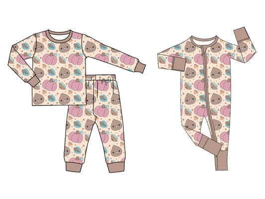 25.7.12 custom each style moq 5eta 4-6week Sibling Sister pumpkin baby boy long sleeve pants sets and rompers match family design