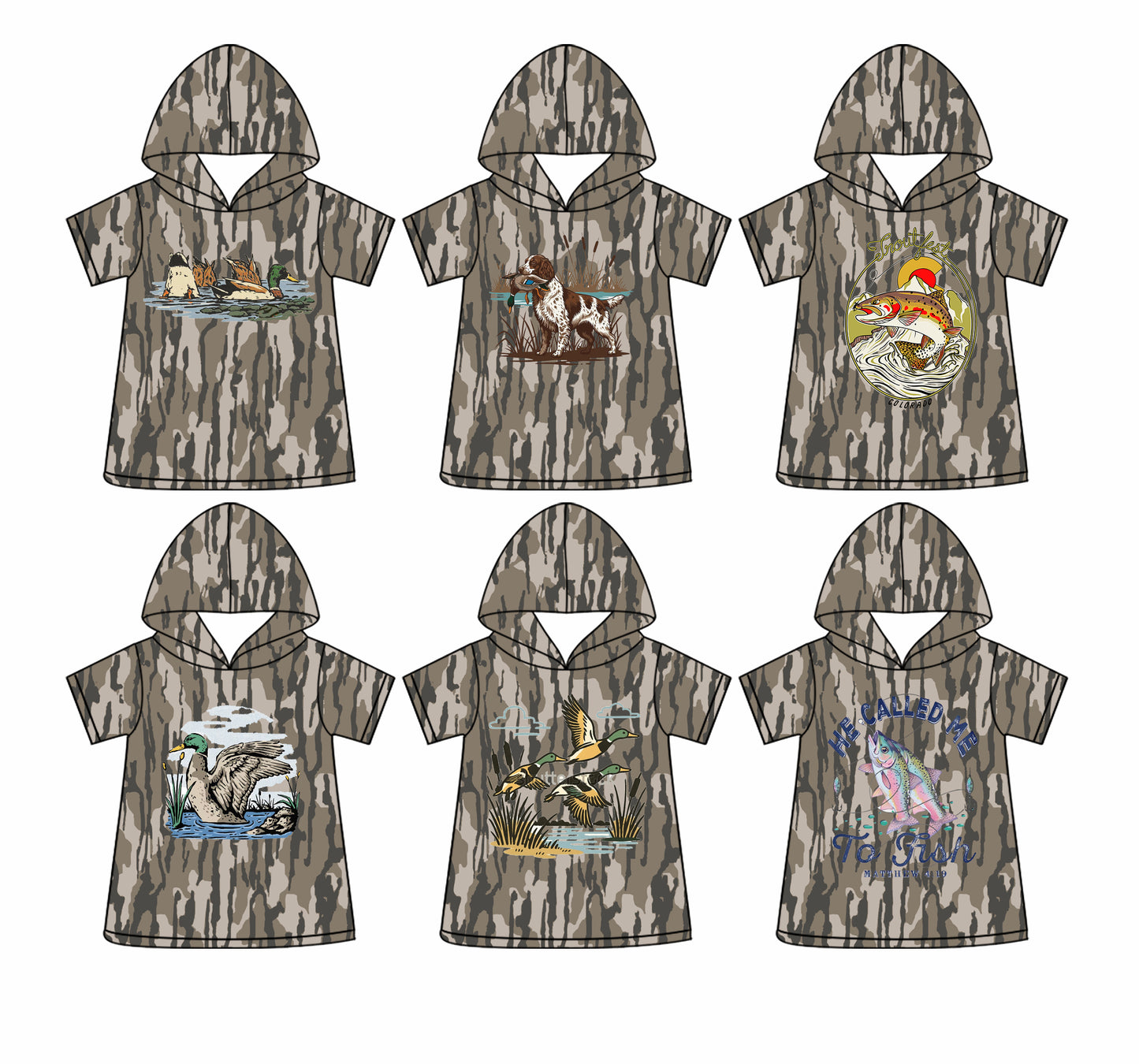 3.31  Custom moq 5 mix size Sibling Baby Boy's Camouflage Hooded Top Short-Sleeved Summer Clothing