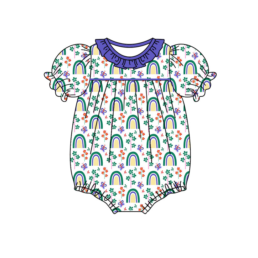 10.10 custom each style moq 5eta 4-6week Sibling Sister rainbow blue baby girl sets and dress and rompers match family design