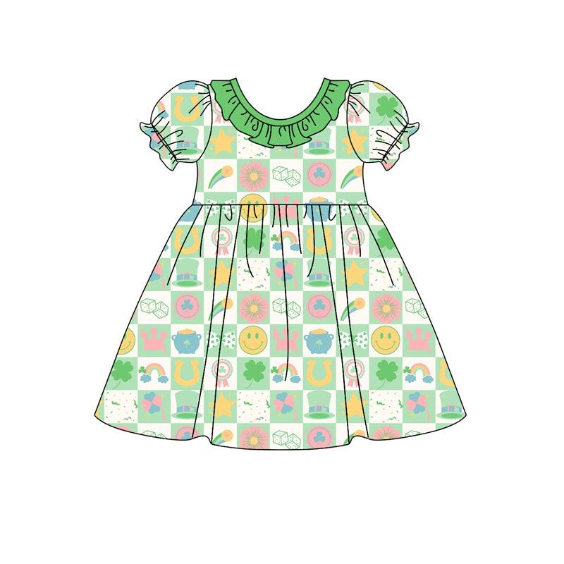 10.23 custom each style moq 5eta 4-6week Sibling Sister rainbow green baby girls sets and dress match family design