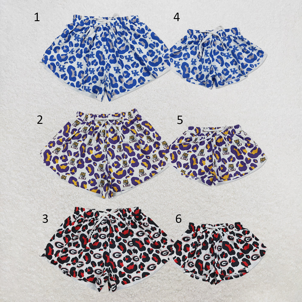 RTS NO MOQ Sibling yoga fabric Mom And Me Leopard Cute Yoga Butterfly Hem Active Bottoms