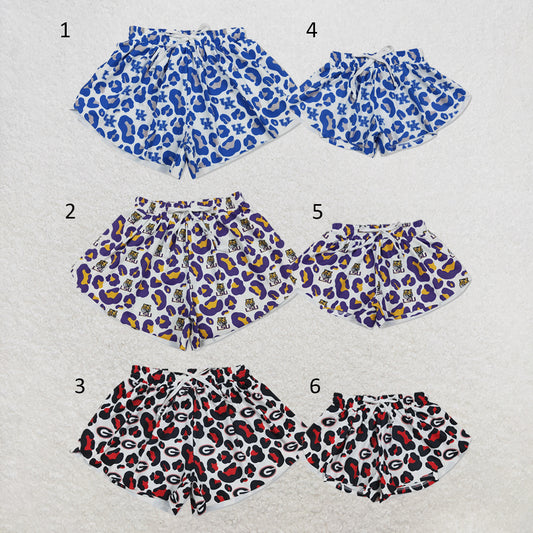RTS NO MOQ Sibling yoga fabric Mom And Me Leopard Cute Yoga Butterfly Hem Active Bottoms