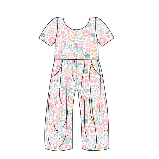 10.21 custom each style moq 5eta 4-6week baby girls clothes floral short sleeve baby girls jumpsuit