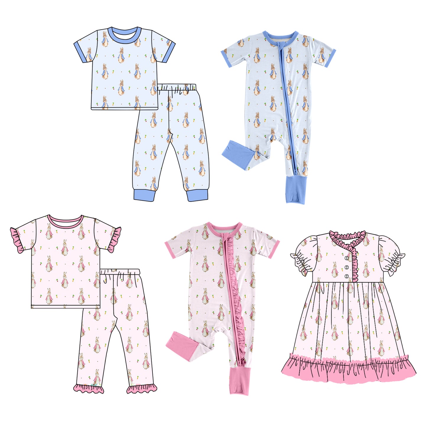 12.13 custom each style moq 5eta 4-6week Sibling Sister easter baby girl sets and sets 2 and boy rompers and girl romper and dress match family design