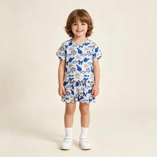 RTS NO MOQ milk silk GSSO3408 Baby Girls Bows Cheer Top Elastic Waist Scallop Pocket Shorts Set