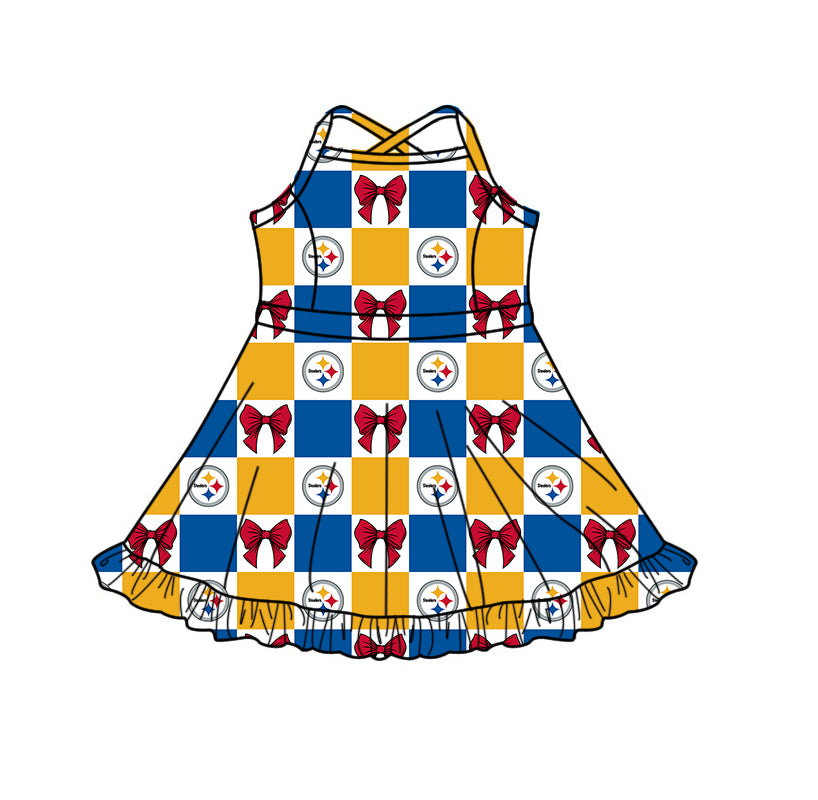 Custom moq 5 mix size milk silk summer teams Checked Baby Girl Yellow Sleeveless Top Skirt Short Set Dress And Shorts Yoga Outfit Boy's Top Shorts Set Romper