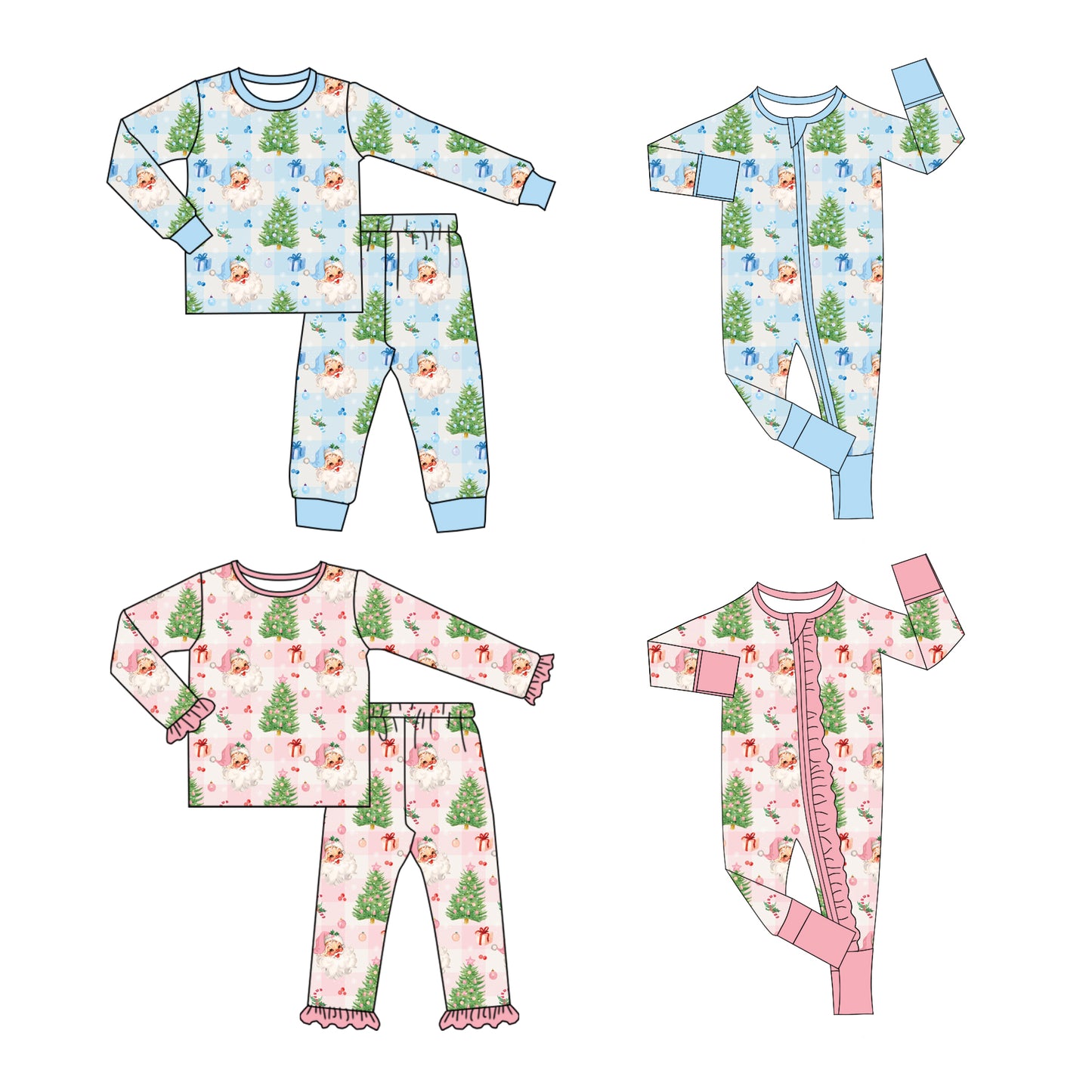 25.7.8 custom each style moq 5eta 4-6week Sibling Sisters Christmas baby girl long sleeve pants sets 1 and sets 2 and romper 1 and romper 2 match family design