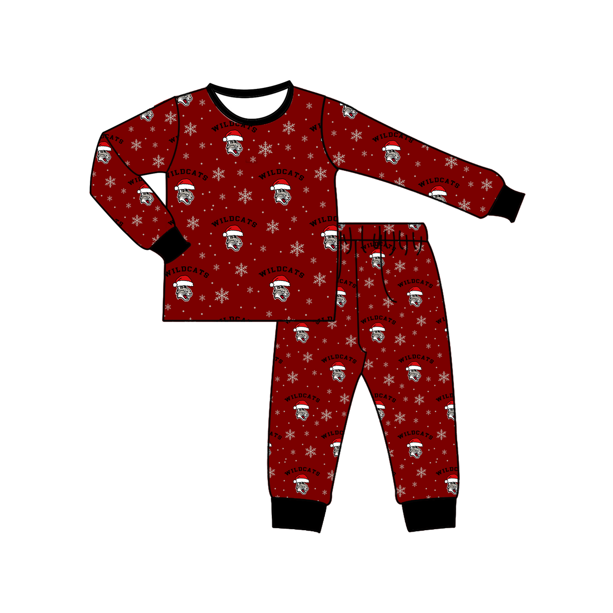 custom moq 5 mix size MSD082402 Baby Kids Christmas Letter Print Long Sleeve Top Jogger Pant Pajama Team Set