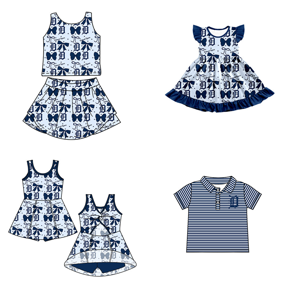 Custom moq 5 mix size milk silk summer teams baby girls clothes team bow blue sleeveless skirts sets and dress 1 and dress 2 and top-25.6.20