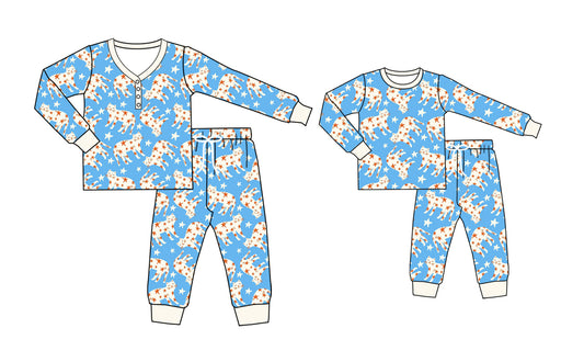25.5.13 custom each style moq 5eta 4-6week Sibling Sister long sleeve pants sets and adult sets match design