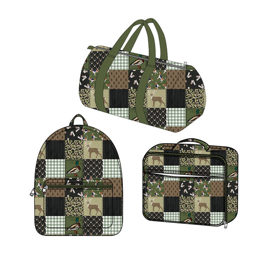 (Preorder new) No moq Baby Kids Camo Deer Dogs Ducks Print Backpack Duffle Bag Insulated Lunch Box