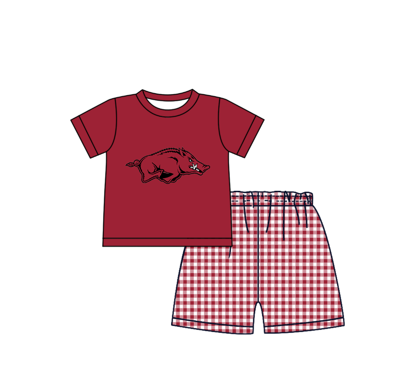 Custom moq 5 mix size milk silk summer teams Red Polka Dot Baby Romper Set Short-Sleeved Thong Dress for Girls And Short-Sleeved Shorts for Boys Cute Baby Outfit Combination