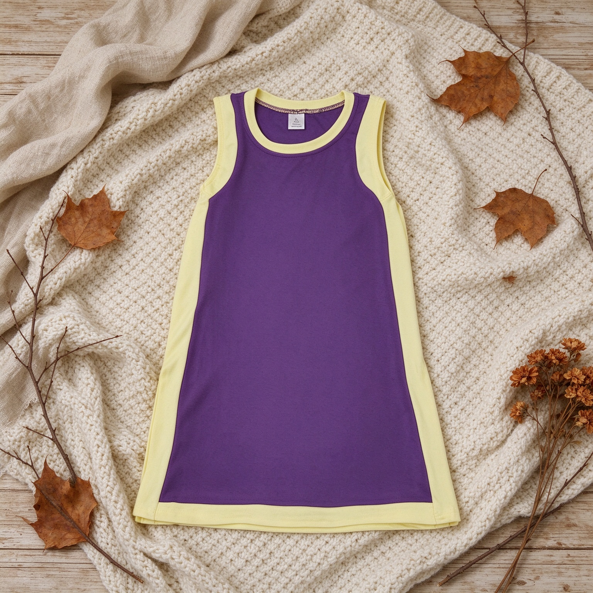 NEW RTS NO MOQ yoga fabric cotton GSD4253 Yoga Baby Girls Separate Shorts Solid Purple Sleeveless Yoga Knee Length Dress