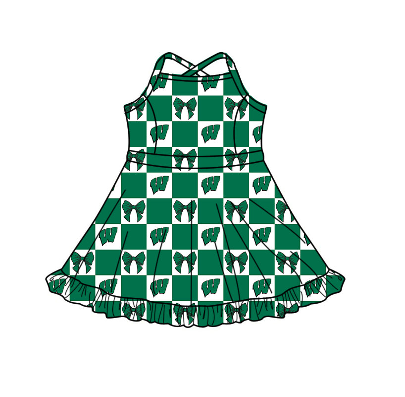 Custom moq 5 mix size milk silk summer teams Baby Girl Green Sleeveless Top Skirts Set Dress And Shorts Yoga Checked Outfit Boy's Checked Short-Sleeved Polo Shirt And Romper