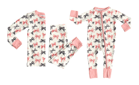 25.8.19 custom each style moq 5eta 4-6week Sibling Sister bow baby girl long sleeve pants sets and rompers match family design
