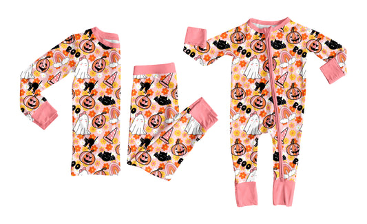 25.7.23 custom each style moq 5eta 4-6week Sibling Sister smiley ghost baby boy long sleeve pants sets and rompers match family design